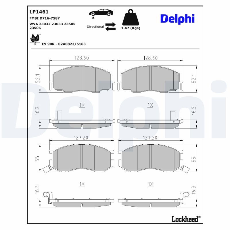 DELPHI LP1461 Brake pad set, disc brake