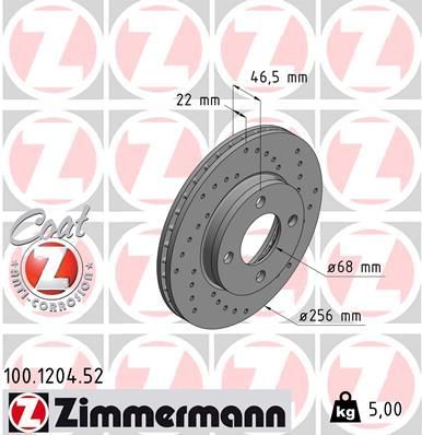 ZIMMERMANN 100.1204.52 Brake disc