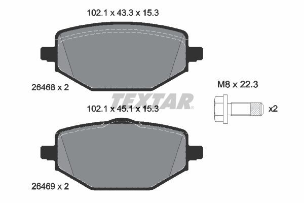 TEXTAR 2646801 Brake pad set, disc brake