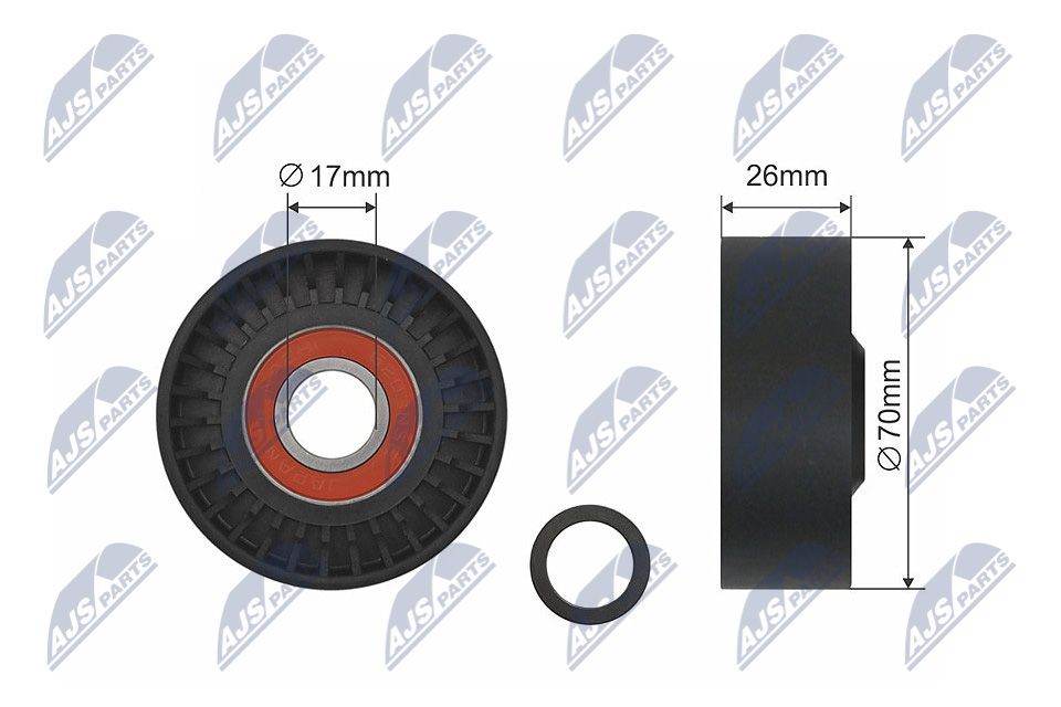 NTY RNK-BM-014 Tensioner pulley, v-ribbed belt