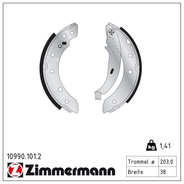 ZIMMERMANN 10990.101.2 Brake shoe set