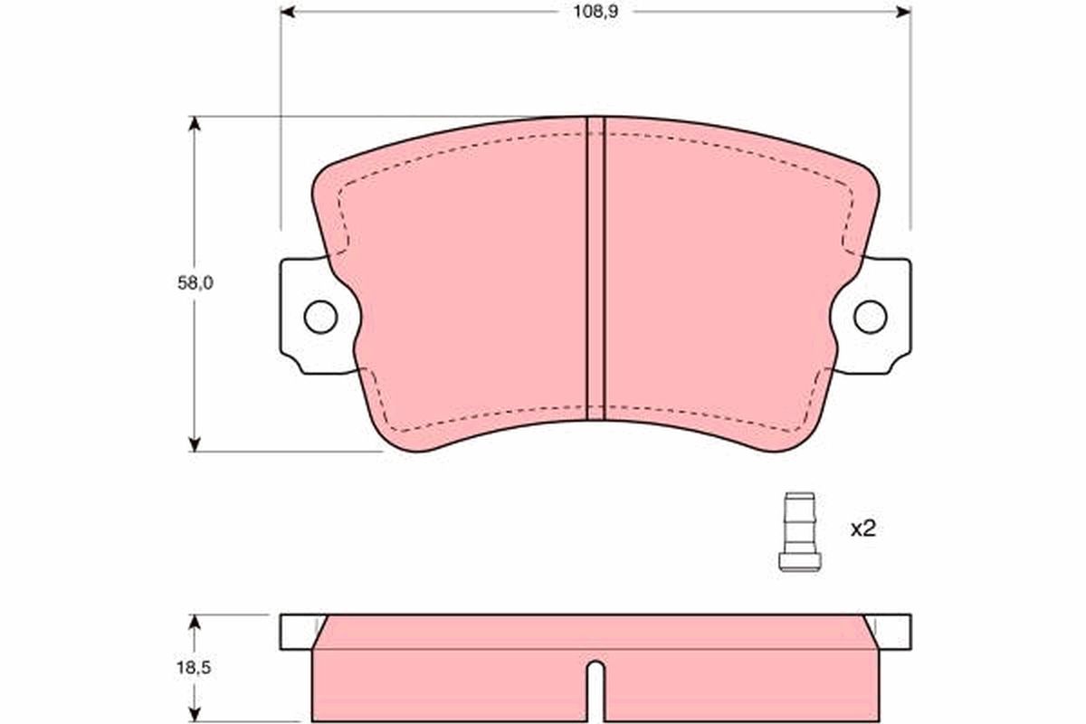 TRW GDB243 Brake pad set, disc brake