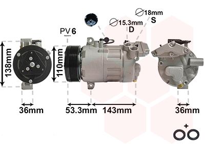 VAN WEZEL 0600K321 Compressor, air conditioning