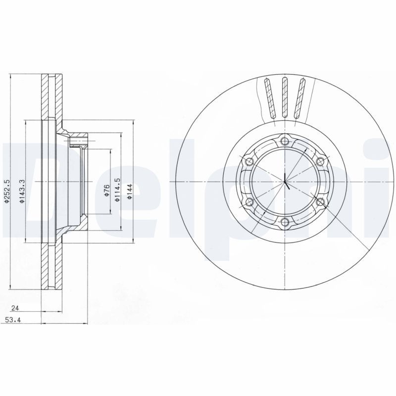 DELPHI BG2284 Brake disc