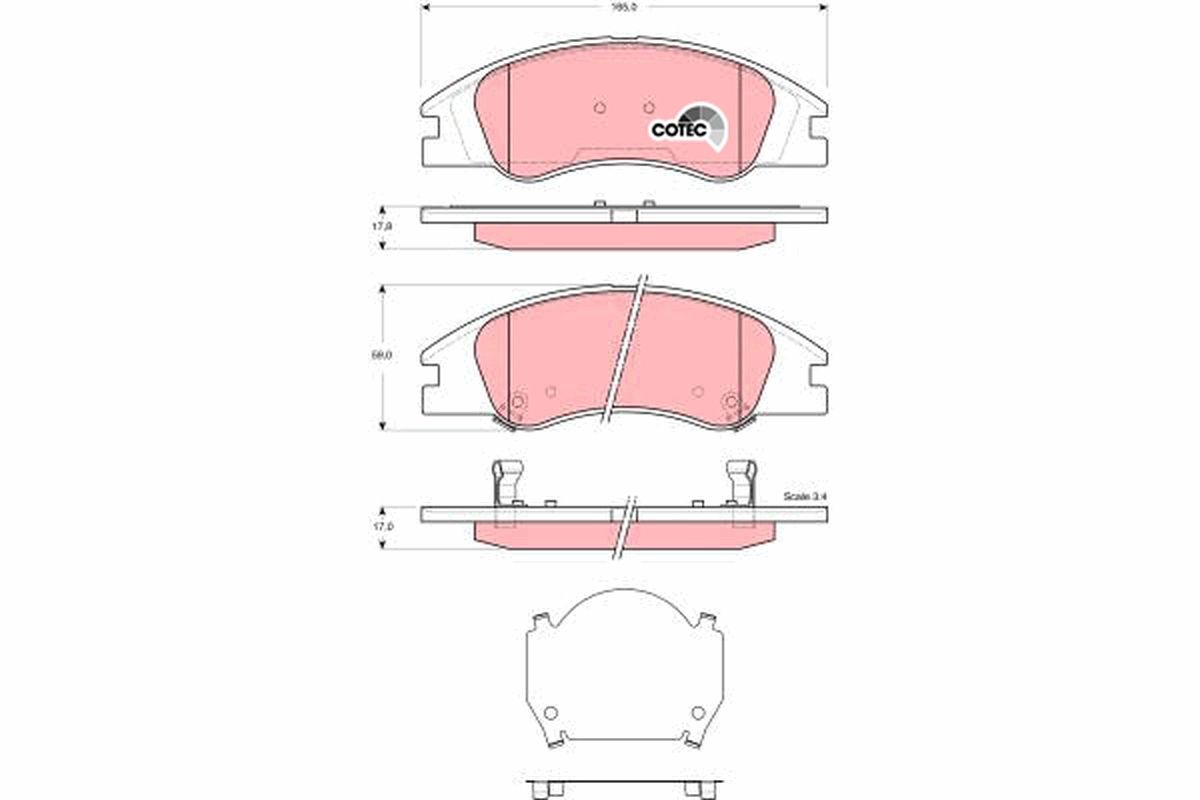 TRW GDB3367 Brake pad set, disc brake