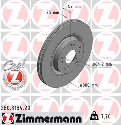 ZIMMERMANN 280.3184.20 Brake disc
