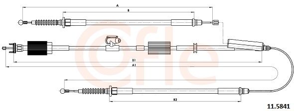 COFLE 92.11.5841 Cable pull, parking brake