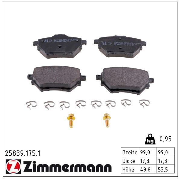 ZIMMERMANN 25839.175.1 Brake pad set, disc brake