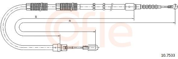 COFLE 92.10.7533 Cable pull, parking brake