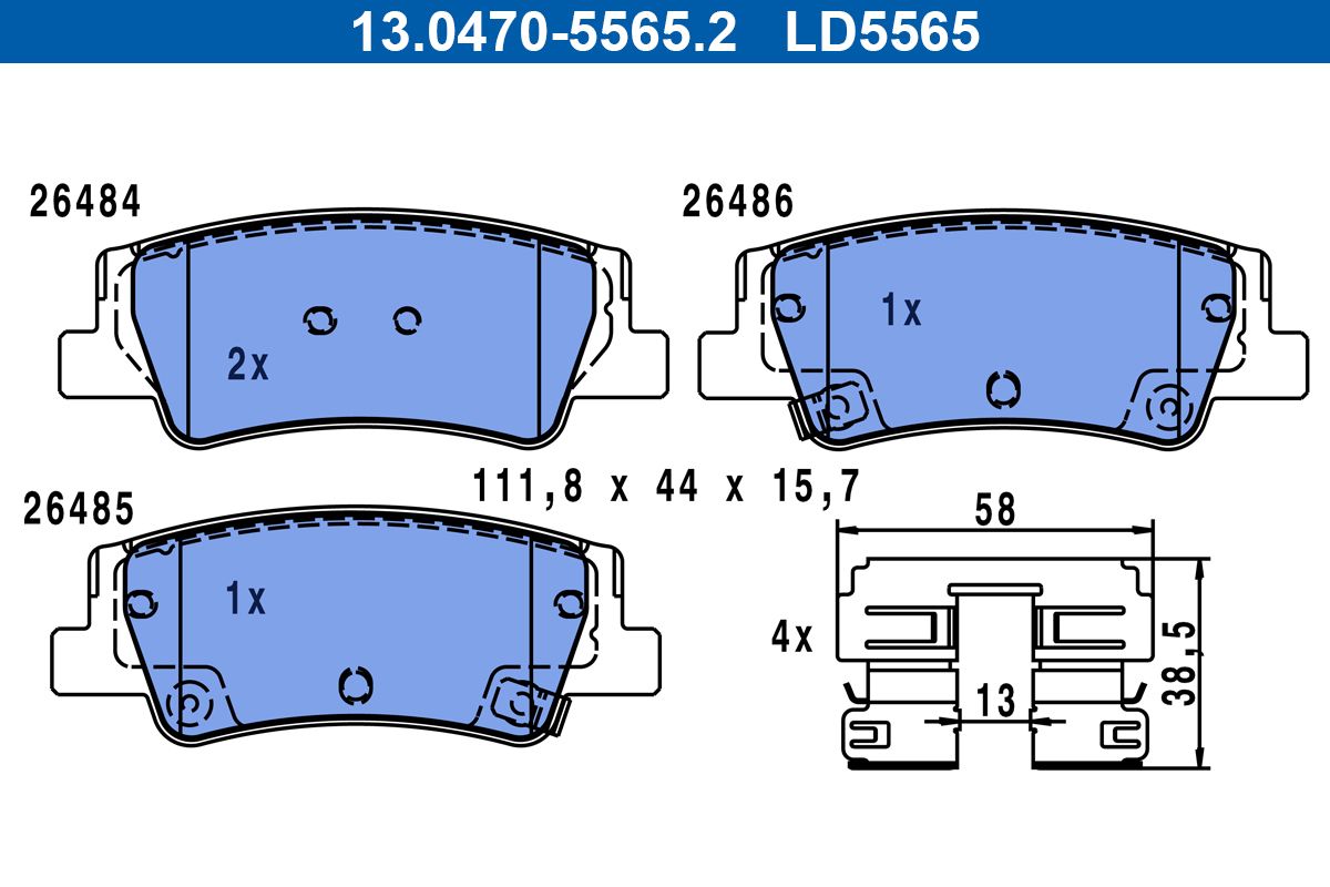 ATE 13.0470-5565.2 Brake pad set, disc brake