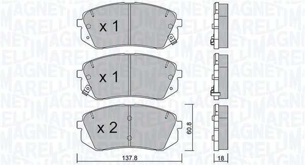 MAGNETI MARELLI 363916060907 Brake pad set, disc brake
