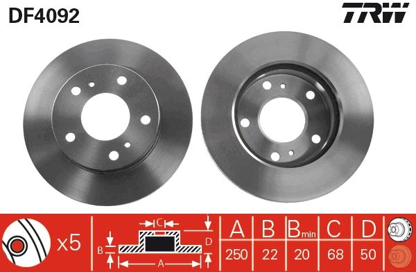 TRW DF4092 Brake disc