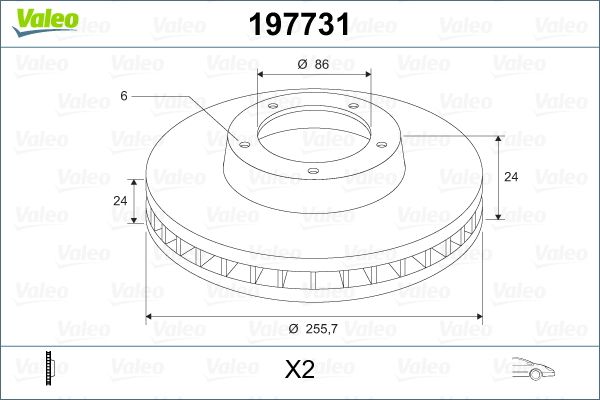 VALEO 197731 Brake disc