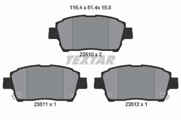 TEXTAR 2351002 Brake pad set, disc brake