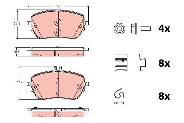 TRW GDB2330 Brake pad set, disc brake