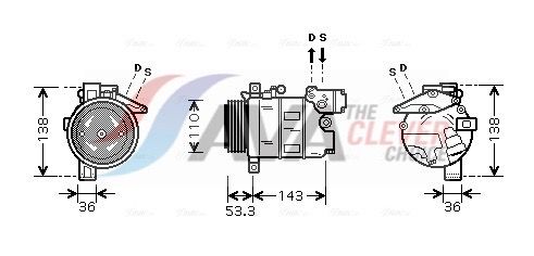 AVA CLEVER CHOICE BWAK321 Compressor, air conditioning