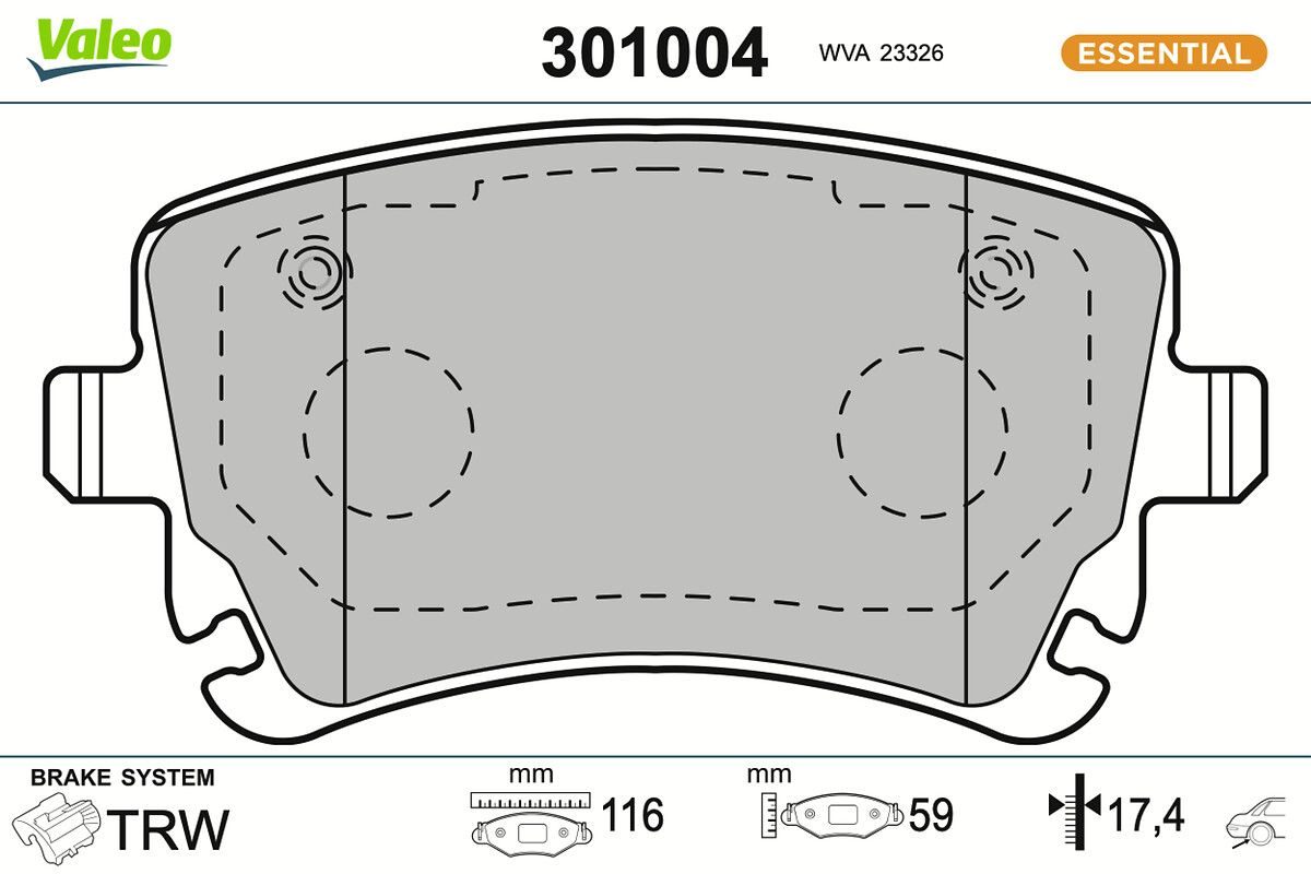 VALEO 301004 Brake pad set, disc brake