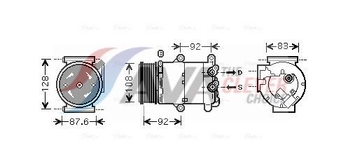 AVA CLEVER CHOICE VOAK184 Compressor, air conditioning