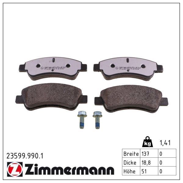 ZIMMERMANN 23599.990.1 Brake pad set, disc brake