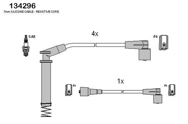 HÜCO 134296 Ignition cable kit