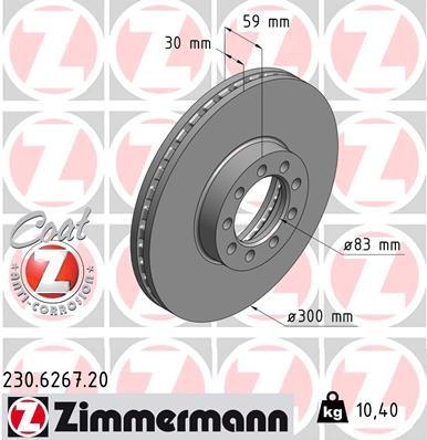 ZIMMERMANN 230.6267.20 Brake disc