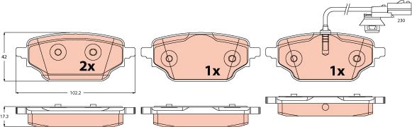 TRW GDB2592 Brake pad set, disc brake