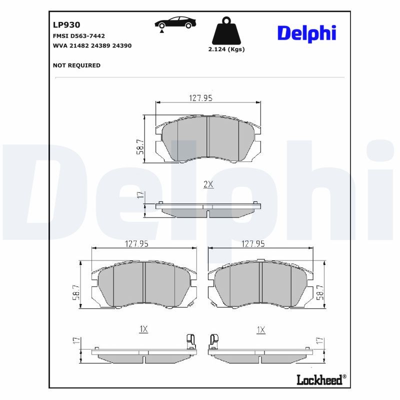 DELPHI LP930 Brake pad set, disc brake