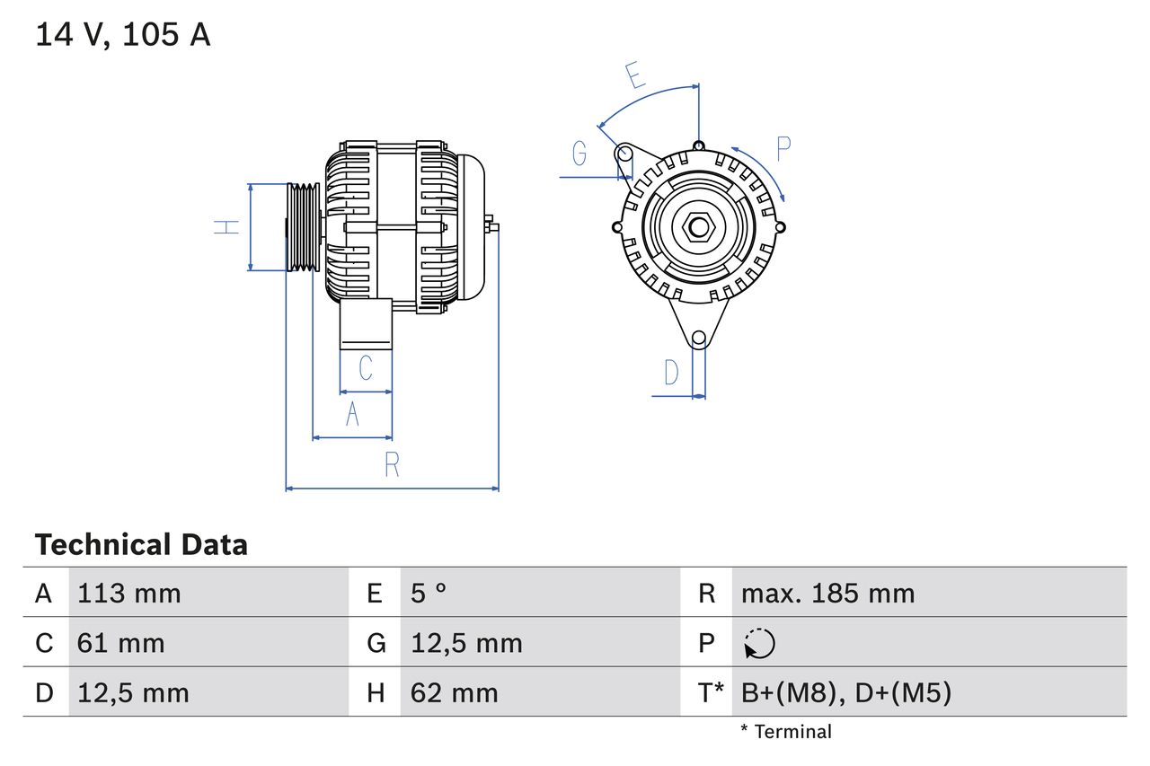 BOSCH 0 986 048 791 Alternator