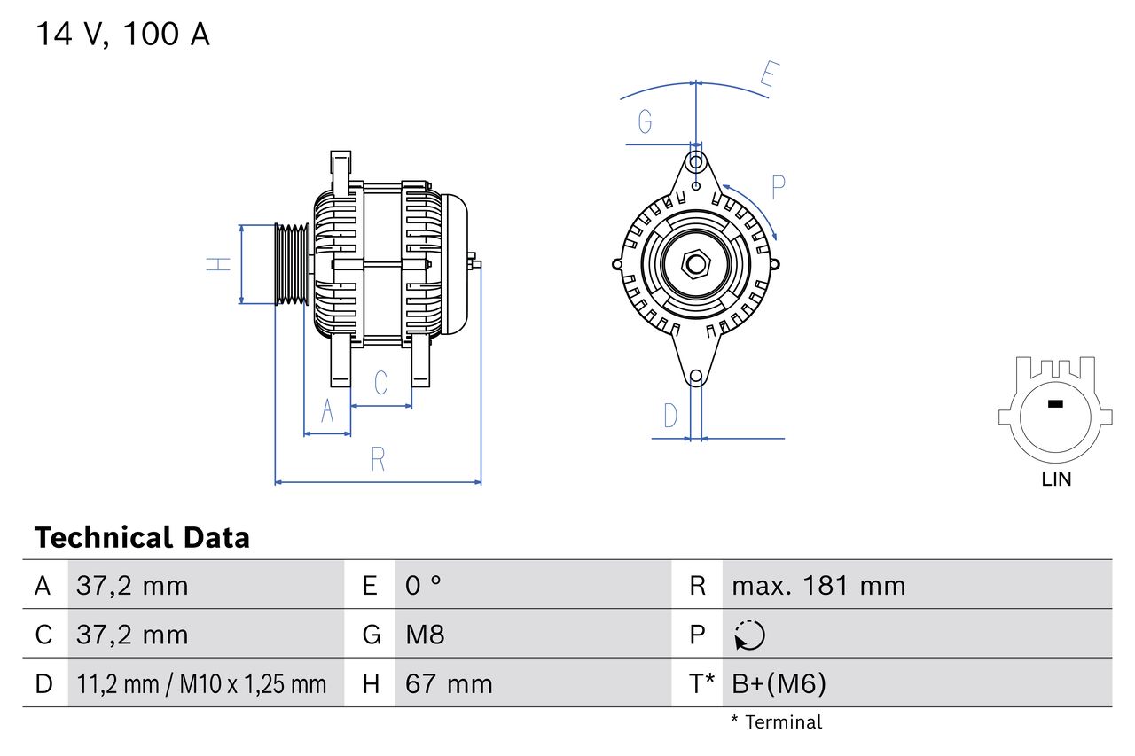 BOSCH 0 986 086 510 Alternator
