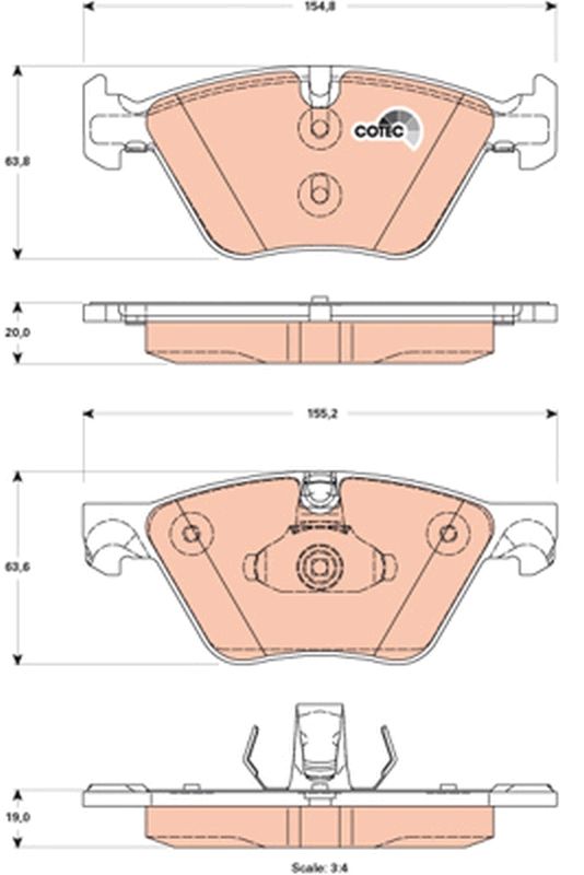 TRW GDB1882 Brake pad set, disc brake