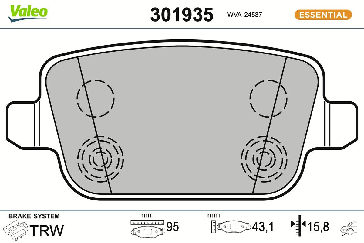 VALEO 301935 Brake pad set, disc brake