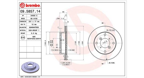 MAGNETI MARELLI 360406046000 Brake disc