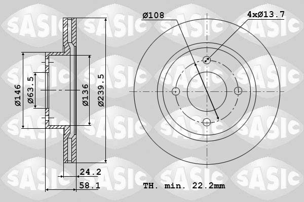 SASIC 9004306J Brake disc