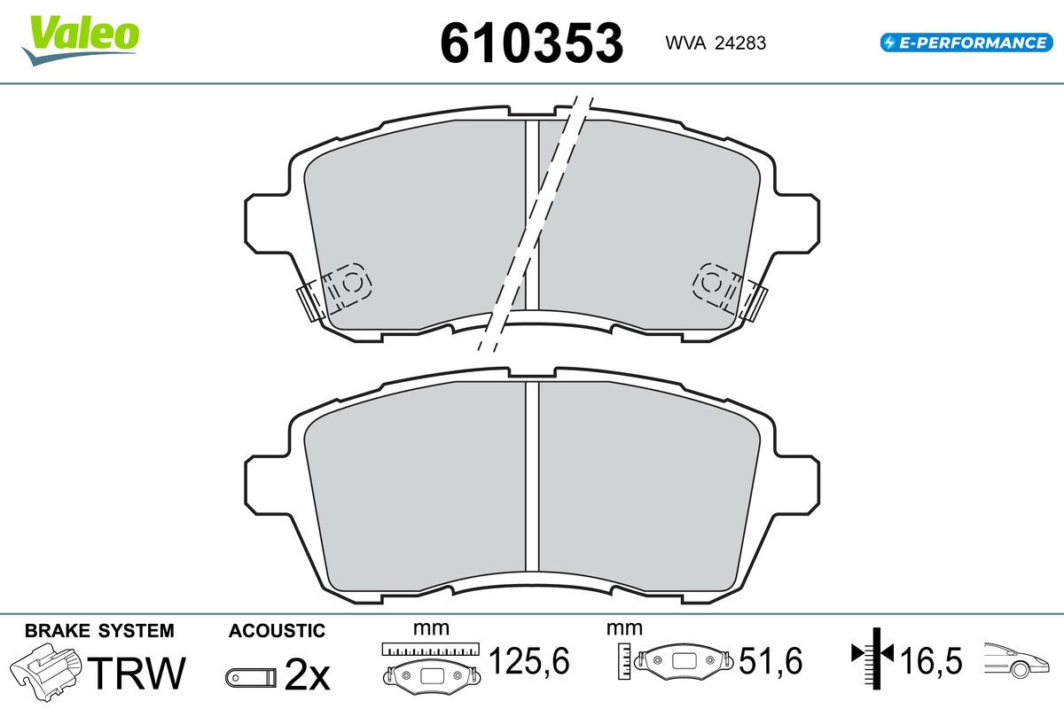 VALEO 610353 Brake pad set, disc brake