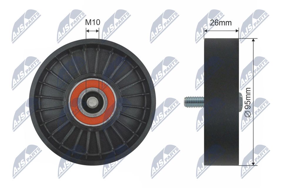 NTY RRK-KA-301 Deflection/guide pulley, v-ribbed belt