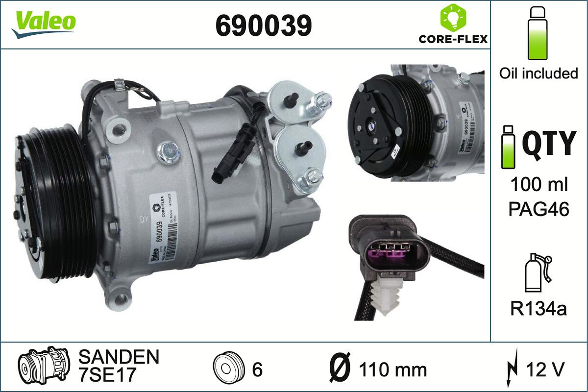 VALEO 690039 Compressor, air conditioning