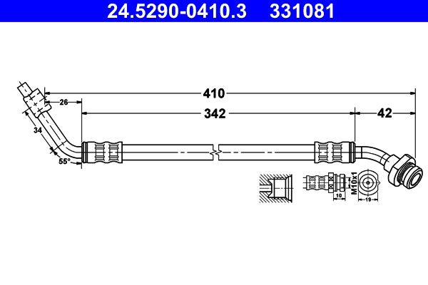 ATE 24.5290-0410.3 Brake hose