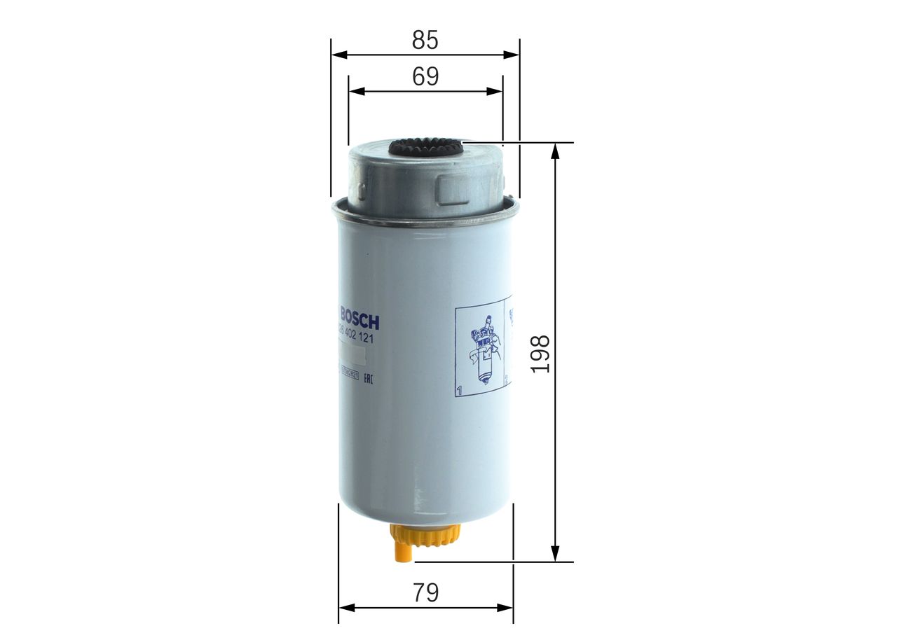 BOSCH F 026 402 121 Fuel filter