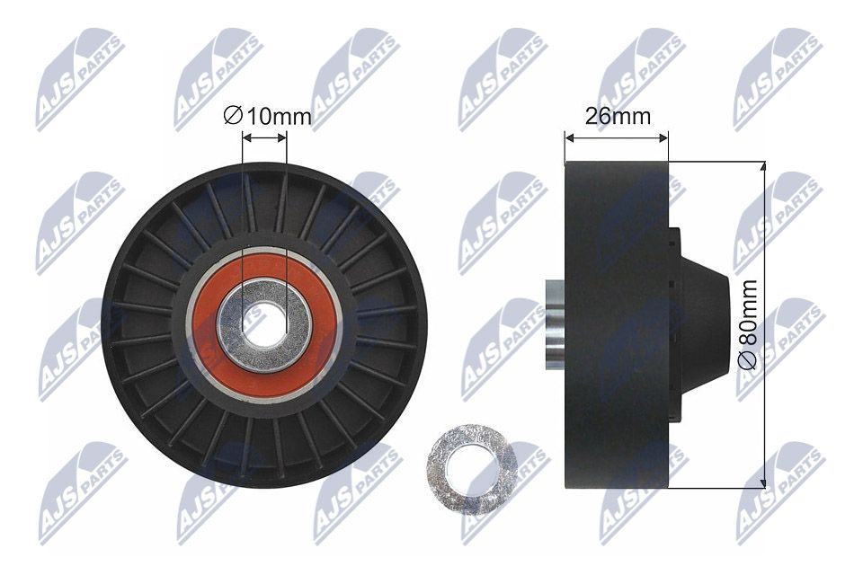 Deflection/Guide Pulley, V-ribbed belt