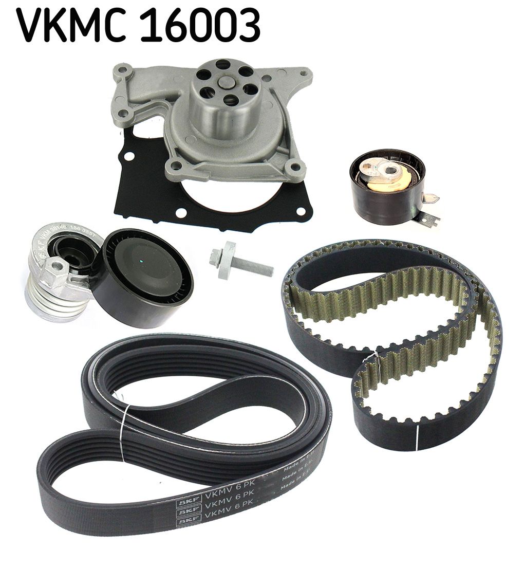 SKF VKMC 16003 Water pump + timing/v-ribbed belt set