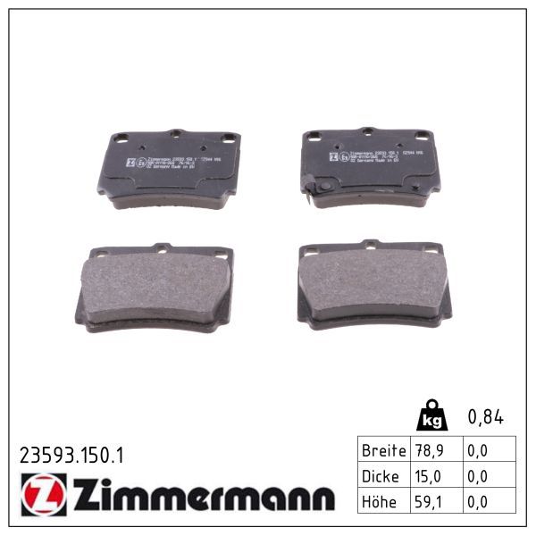 ZIMMERMANN 23593.150.1 Brake pad set, disc brake