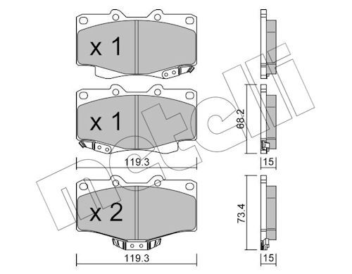 METELLI 22-0129-0 Brake pad set, disc brake