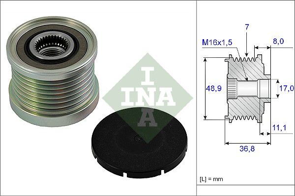 SCHAEFFLER INA 535 0081 10 Alternator freewheel clutch