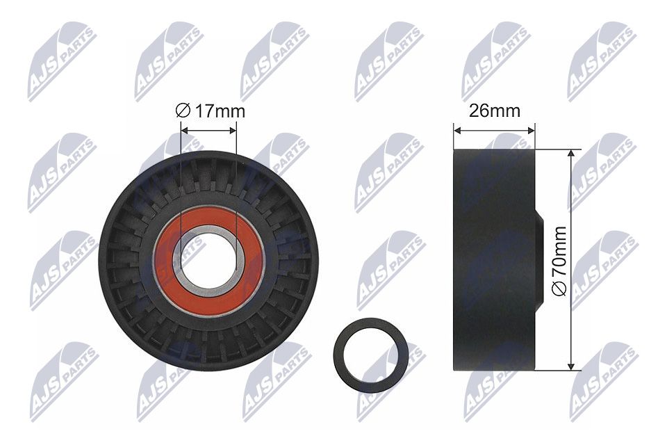 NTY RNK-WW-015 Tensioner pulley, v-ribbed belt