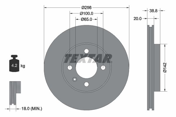 TEXTAR 92036803 Brake disc