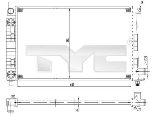 TYC 721-0012 Radiator, engine cooling