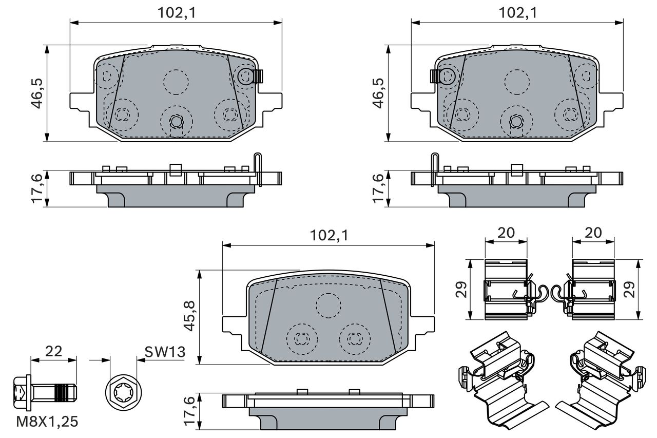 BOSCH 0 986 460 324 Brake pad set, disc brake