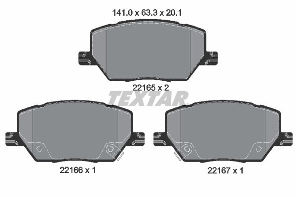 TEXTAR 2216501 Brake pad set, disc brake