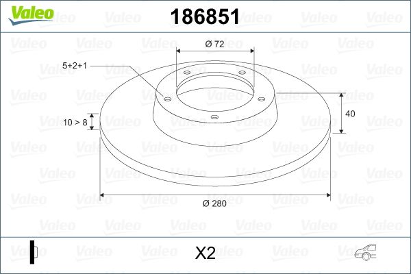 VALEO 186851 Brake disc