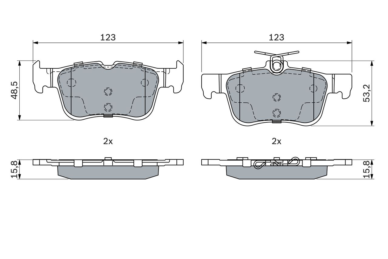 BOSCH 0 986 494 888 Brake pad set, disc brake